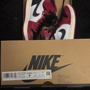 Nike Air Jordan Athletic Shoes - Red, Black, White